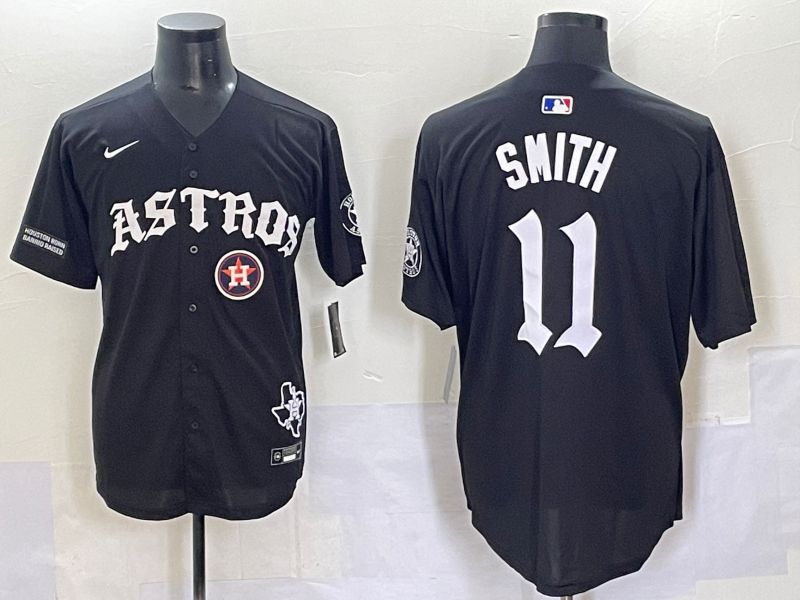 Men 2025 Houston Astros #11 Smith Black Seven generations Joint Name Nike MLB Jersey style 70415